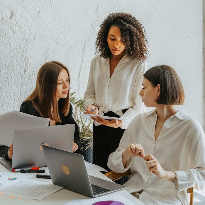 women working together in the office